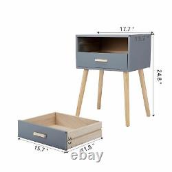 Nightstand Set Of 2 Bedside Table Storage Cabinet With Drawer Bedroom Furniture