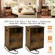 Nightstand Set Of 2 Side End Table 2 Drawers Bedside Cabinet Withusb & Power Ports