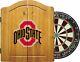 Ohio State Ncaa Dart Cabinet Set Withsteel Tip Bristle Dartboard. For Man Cave