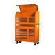 Orange Workshop Tool Chest Rolling Cabinet Set Lockable Storage 42 In. 20 Drawer