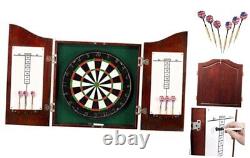 Outlaw Free Dartboard and Cabinet Set, Cherry Finish