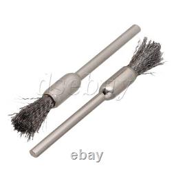 Pen Shape 6MM End Brushes Stainless Steel Wire Brush Drill End 1/8 Shank 10pcs