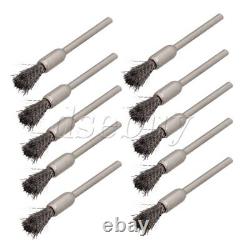Pen Shape 6MM End Brushes Stainless Steel Wire Brush Drill End 1/8 Shank 10pcs