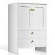 Phiestina White Bathroom Vanity With 2 Doors And 2 Drawer Bathroom Cabinet Set