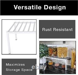 Premium Cabinet Storage Shelf Set of 6 Large 16 X 8.5 Inch Steel Metal Fra