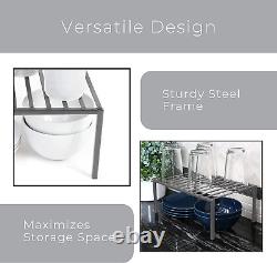 Premium Cabinet Storage Shelf Set of 6 Medium 13.25 X 8.5 Inch Steel Metal