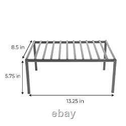 Premium Cabinet Storage Shelf Set of 6 Medium 13.25 x 8.5 Inch Steel Metal