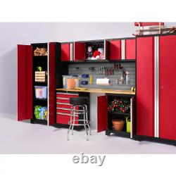 Pro Series 8-Piece 18-Gauge Welded Steel Garage Storage System in Deep Red 156
