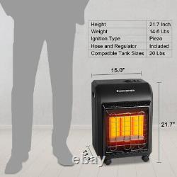 Propane Heater, 18,000 BTU Portable LP Gas Heater with 3 Power Settings, 450 Sq. F