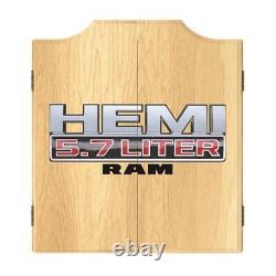 RAM Dart Board H24.75 x W20.50 x L3.50 Cabinet Set + Scoreboard Steel Wood