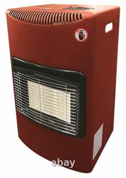 Red 4.2Kw Portable Heater Standing Heating Cabinet Butane Gas 3 Heat Settings