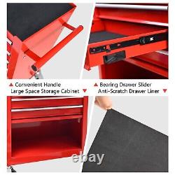Rolling Tool Cabinet 4-Drawer Storage with Complete Tool Set Ideal for Garage