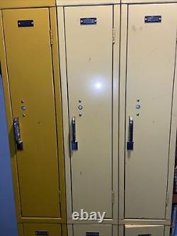 SET Of 6 Interior Brand YELLOW VINTAGE GYM LOCKERS Clev Oh Numbered 72x27x9