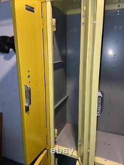 SET Of 6 Interior Brand YELLOW VINTAGE GYM LOCKERS Clev Oh Numbered 72x27x9