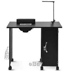 Salon Nail Art Technician Steel Frame Manicure Table Desk Set Cabinet Lockable