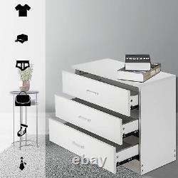 Set Of 2 Chest of Drawers Dresser 3 Drawer Cabinet Bedroom Storage Organizer