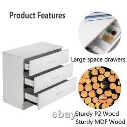 Set Of 2 Dresser Chest Of 3-Drawers Clothing Storage Cabinet Bedroom Furniture