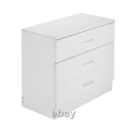 Set Of 2 Dresser Chest Of 3-Drawers Nightstand Storage Cabinet Bedroom Furniture