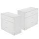 Set Of 2 Nightstand 3-tier Drawers Dresser Storage Bedroom Bedside Cabinet