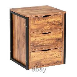 Set Of 2 Nightstand with 3 Drawers Bedside Table Cabinet Acent Table Furniture