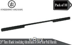 Set of 10 28' Tune Series Anodizing Aluminum Black Cabinet Bar Pull Handle