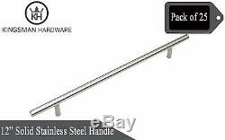 Set of 25 Solid Stainless Steel 12 Kitchen Cabinet Hardware Bar Pull Handle