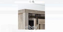 Set of 2 Modern Farmhouse Bookcase Storage Cabinet 66 inch Rustic Gray Finish