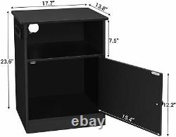 Set of 2 Nightstand End Table BedsideTable Accent Furniture Set Cabinet Storage