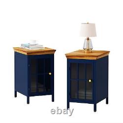 Set of 2 Nightstand with Storage Cabinet, Side Coffee Table, Bedside Table