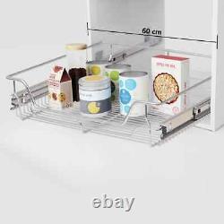 Set of 2 Pull-Out Wire Basket Kitchen Storage Organizer for 23.6 wide Cabinets