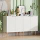 Set Of 2 Sideboard Buffet Storage Cabinet Console Table Wood Accent Cabinet