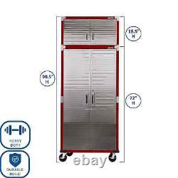 Seville Classics UltraHD 2-Piece Rolling Steel Garage Storage Cabinet With Stack