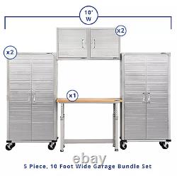 Seville Classics UltraHD 5-Piece Steel Garage Cabinet Storage Set With Height A
