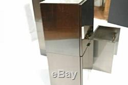Smoked Mirror Steel Mid Century Modern Stacking Cabinet Set Chest of Drawers