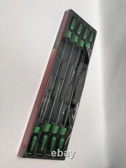 Snap-on USA 8pc Green Soft Grip Instict Long Cabinet Screwdriver Set SGDXL80BG