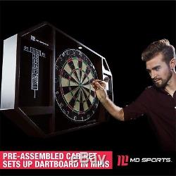 Sports Wooden Bristle Dartboard Game Cabinet Set with LED Light and 6 Steel Tip