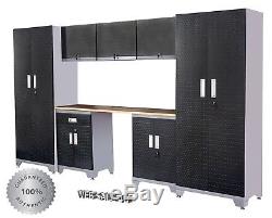 Steel Garage Cabinet Set Storage Drawer 8 Pc Welded Metal Industrial Organizer