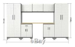 Steel Garage Cabinet Set Storage Drawers 8 Pc Welded Metal Industrial Organizer