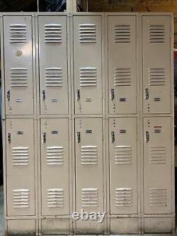 Steel Locker Employee Gym School 12x18x36 Set Of 10 Lockers 61 Wide 78 Tall