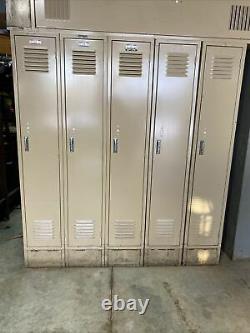 Steel Locker Storage Gym School 12 x 18 x 66 Set 5 Lockers 61 total Wide