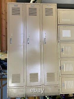 Steel Locker Storage Gym School 12 x 18 x 66 Set Of 3 Lockers 36 total Wide