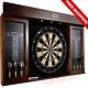Steel Tip Dartboard Game With Cabinet And Dart Set Indoor Party Adult Fun