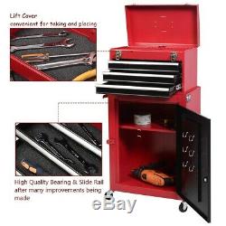 Steel Tool Chest Box & Rolling Storage Cabinet Set Home Garage Tools Organizer