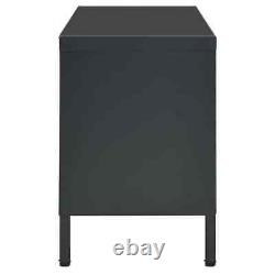 TV Cabinet Anthracite 35.4x11.8x17.3 Steel and Glass