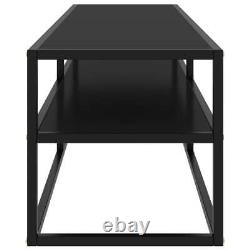 TV Cabinet Black with Black Glass 55.1x15.7x15.7