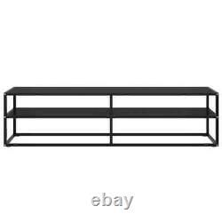 TV Cabinet Black with Black Glass 63x15.7x15.7