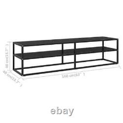 TV Cabinet Black with Black Glass 63x15.7x15.7