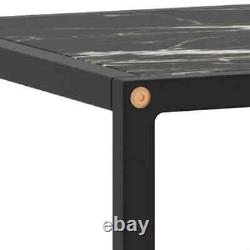 TV Cabinet Black with Black Marble Glass 47.2x15.7x15.7