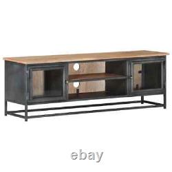 TV Cabinet Gray 47.2x11.8x15.7 Solid Acacia Wood and Steel