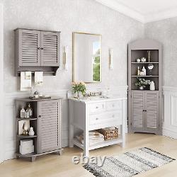 Taupe Ellsworth Floor Cabinet with Side Shelves